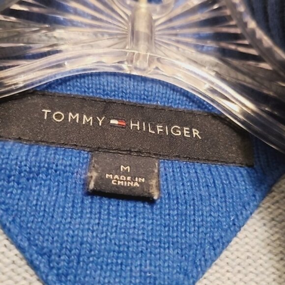 Tommy Hilfiger | Men's Sky Blue Full Zipper Cardigan Sweater (Size Medium) - Picture 2 of 15